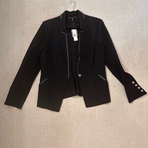 White House Black Market Black Blazer with Gold Accents